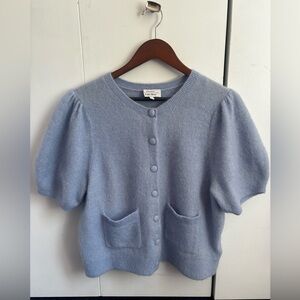 Wool/alpaca blend And Other Stories short sleeve cardigan sweater